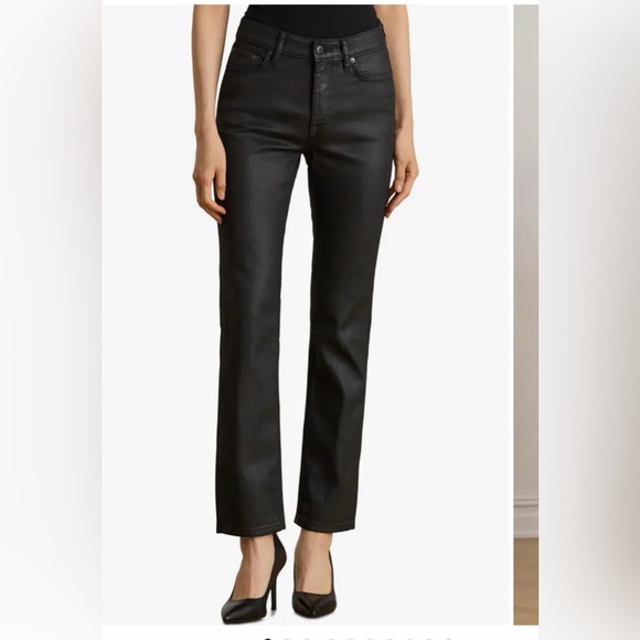 Lauren Ralph Lauren Coated High Waist Straight Leg Ankle Jeans 4 - Picture 2 of 8